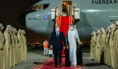 Presidente Duque a su llegada a Emiratos Àrabes Unidos.
