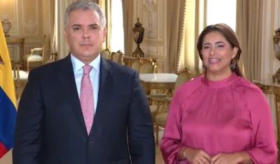 Presidente Duque y su esposa Juliana Ruiz.