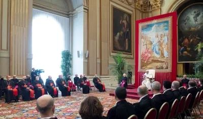 Reunión del Papa Francisco en la apertura del año judicial de Ciudad del Vaticano.