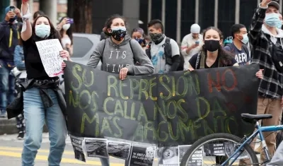Jóvenes protestas en Colombia.