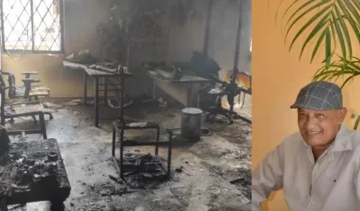 José Miguel Schiller Vizcaíno resultó quemado tras el incendio registrado en su oficina. 