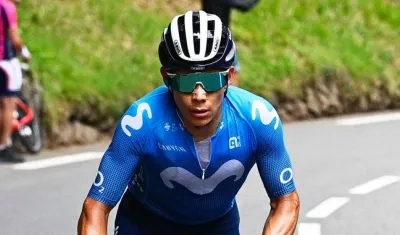 El ciclista colombiano Miguel Ángel 'Supermán' López.