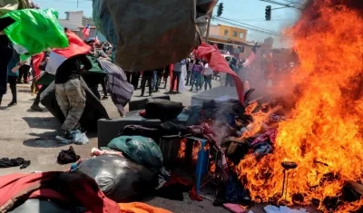 Los hechos ocurrieron en la ciudad de Iquique, ubicada en la costa norte del país, donde esta mañana se desplegó una marcha "antimigración". 