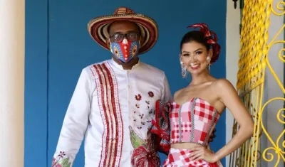 El Rey Momo, Kevin Torres, y la reina del Carnaval, Valeria Charris Salcedo.