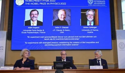 Anuncio de ganadores del Premio Nobel de Física.