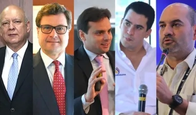 Los investigados Luis Álvaro Mendoza, Luis Fernando Andrade, Alfredo Varela, Lucas Ariza y Pedro Pablo Jurado.