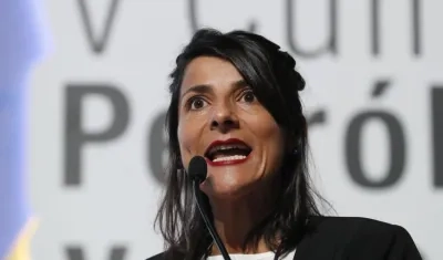 La ministra colombiana de Minas y Energía, Irene Vélez.