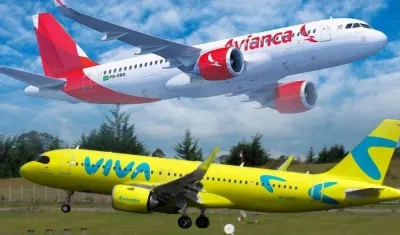 Aviones de Avianca y Viva Air.
