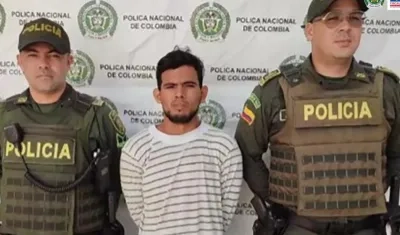 Luis David Rodríguez Marín capturado por la Policía. 