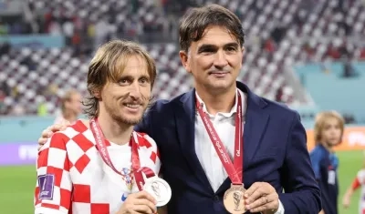 Luka Modric y Zlatko Dalic