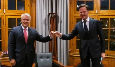 El presidente de Colombia, Iván Duque, y el primer ministro de Países Bajos, Mark Rutte.