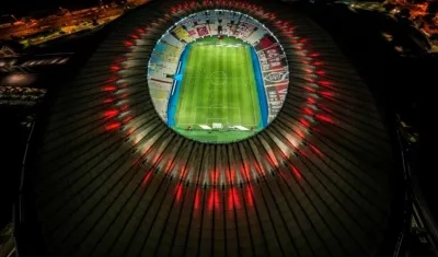 Toma aérea cenital del estadio Maracaná, en Río de Janeiro (Brasil). 