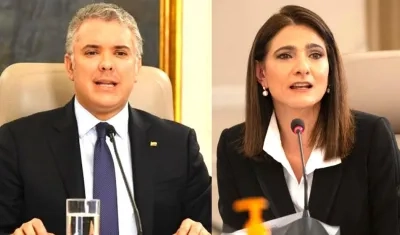El Presidente Iván Duque y la Ministra Ángela María Orozco.