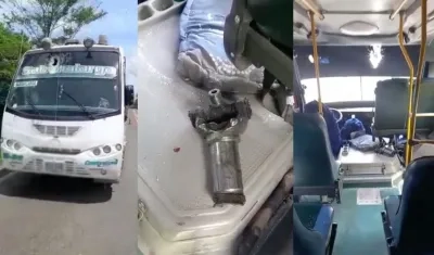 Sistema mecánico que impactó al bus de Sabanalarga. 