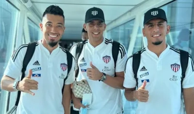 Fernando Uribe, Sebastián Araujo y Carlos Esparragoza de camino a Tuluá. 