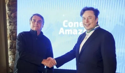 Jair Bolsonaro, presidente de Brasil, y el empresario Elonk Musk. 