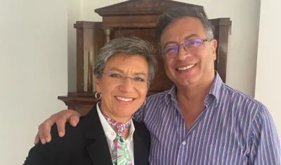 El presidente electo de Colombia, Gustavo Petro, y la alcaldesa de Bogotá, Claudia López. 