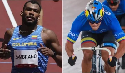 Anthony Zambrano y Cristian Ortega, deportistas del Atlántico. 