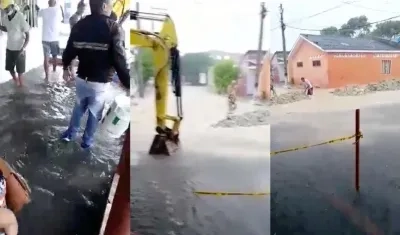Viviendas inundadas en el barrio El Santuario. 