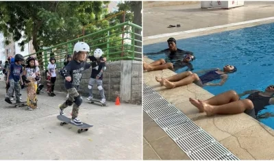 Escuelas de formación en patinaje y natación. 
