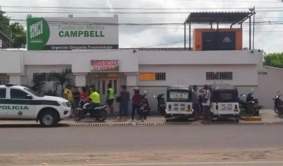 Clínica Campbell de Malambo, a donde fue llevado el miembro del Gaula Militar. 