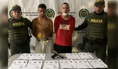 Dos presuntos integrantes de 'Los Costeños' capturados.