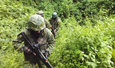 Operativos del Ejército ecuatoriano en la frontera con Colombia.