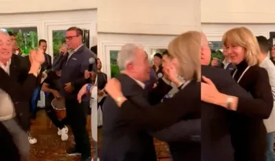 El expresidente Uribe y Nohra de Pastrana bailan "Honda herida".