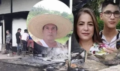 El docente Álvaro Díaz, su esposa y su hijo de 20 años. Una hija de 13 años también fue asesinada.