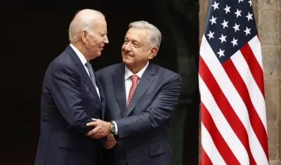 El presidente Joe Biden con su colega de México, Andrés Manuel López Obrador, en su encuentro en Ciudad de México.