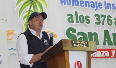 Carlos Camargo, Defensor del Pueblo, en el encuentro de este viernes en San Antero.