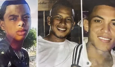 Los tres jóvenes asesinados en Chochó, Sucre.
