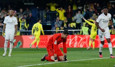 Thibaut Courtois se lamenta tras encajar el primer gol del Villarreal.