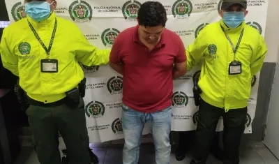 Leider de Jesús González Altahona capturado por la Policía. 