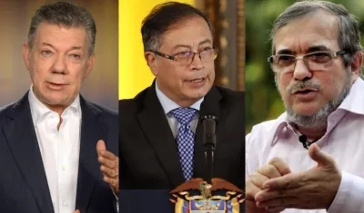 Encuentro del Presidente Petro con Juan Manuel Santos y 'Timochenko'