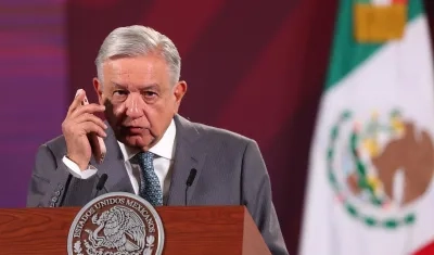 El presidente mexicano Andrés Manuel López Obrador cuando confirmaba sobre la muerte de dos norteamericanos.