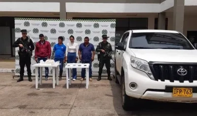 Los cuatro capturados con droga en el vehículo de la UNP.
