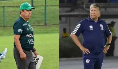 Jorge Luis Pinto y Hernán Darío Gómez, técnicos del Deportivo Cali y Junior, respectivamente.