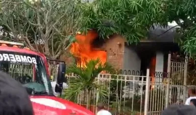 Incendio en una vivienda de Sabanalarga.