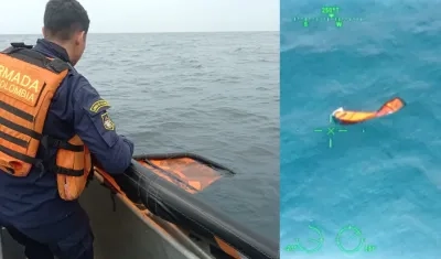 La Armada Nacional halló la cometa de kitesurf flotando sin el deportista. 