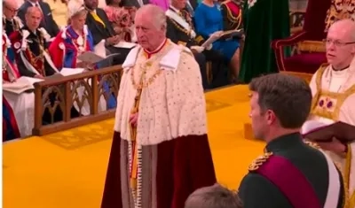Carlos III en la ceremonia de coronación este sábado