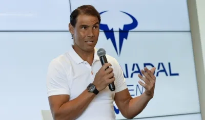 Rafael Nadal dio una conferencia de prensa en la sede de su academia. 