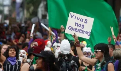 Foto de archivo de una marcha de violencia contra la mujer en Colombia.