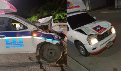 Dos ambulancias se estrellaron con búfalos en la vía Oriental