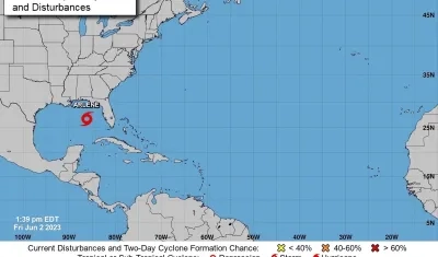 La tormenta avanza por el Golfo de México. 