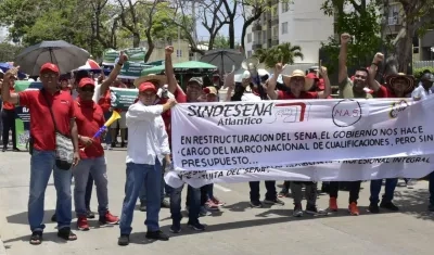 Foto referencia de una marcha cumplida en Barranquilla