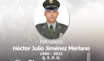 Patrullero Héctor Julio Jiménez Merlano, asesinado en el sur de Barranquilla.