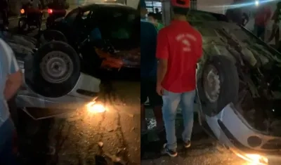 Estado en que quedaron los dos vehículos accidentados