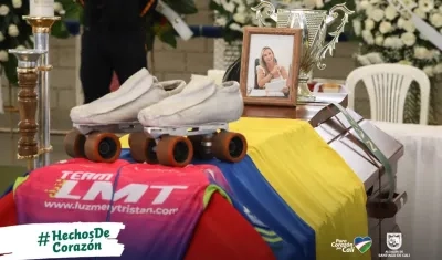 La campeona de patinaje Luz Mery Tristán fue sepultada este lunes en Cali