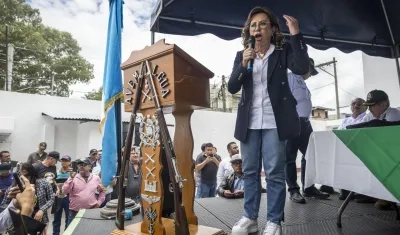 La candidata a la Presidencia de Guatemala por el partido UNE, Sandra Torres